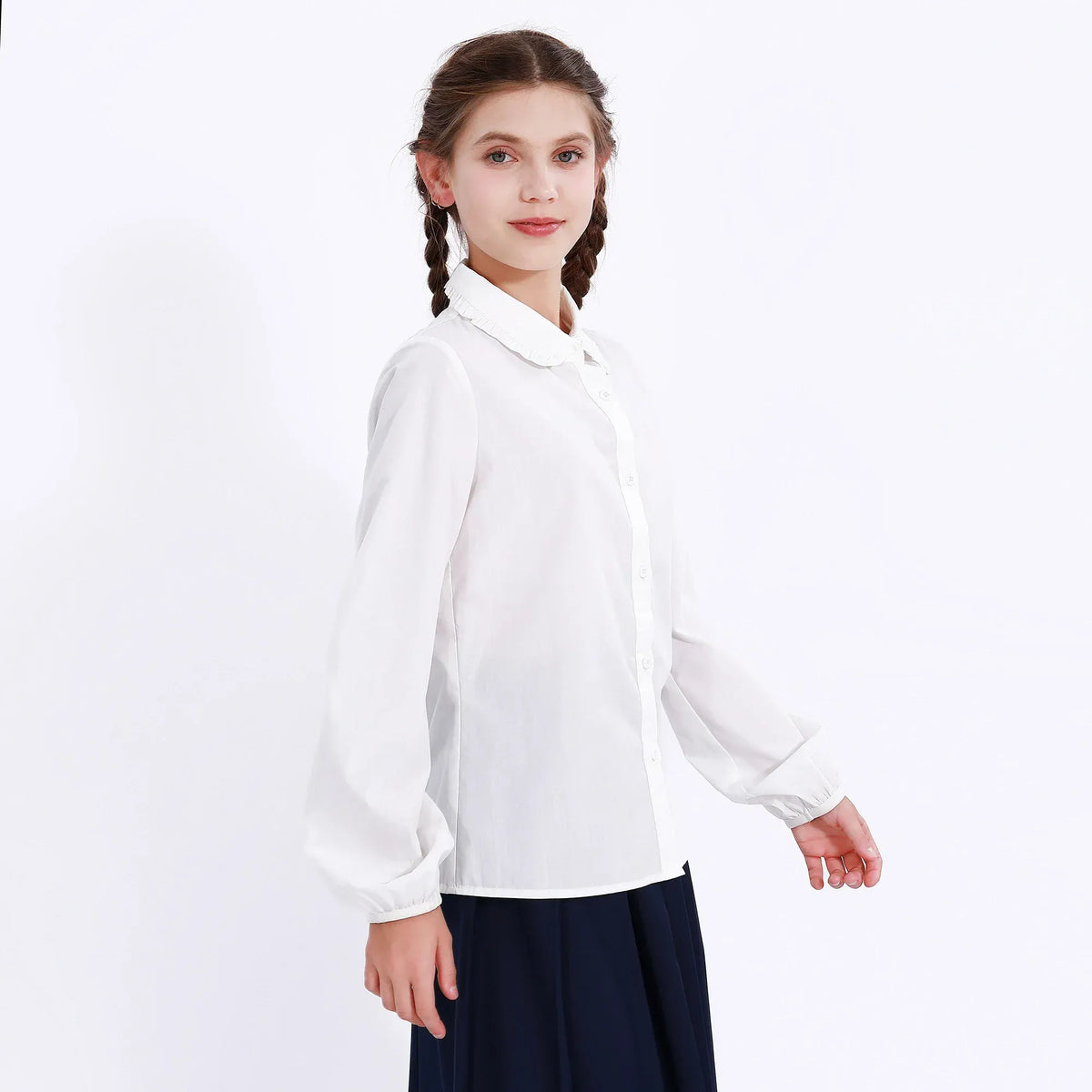 Embroidery Uniform Shirt for Girls Image