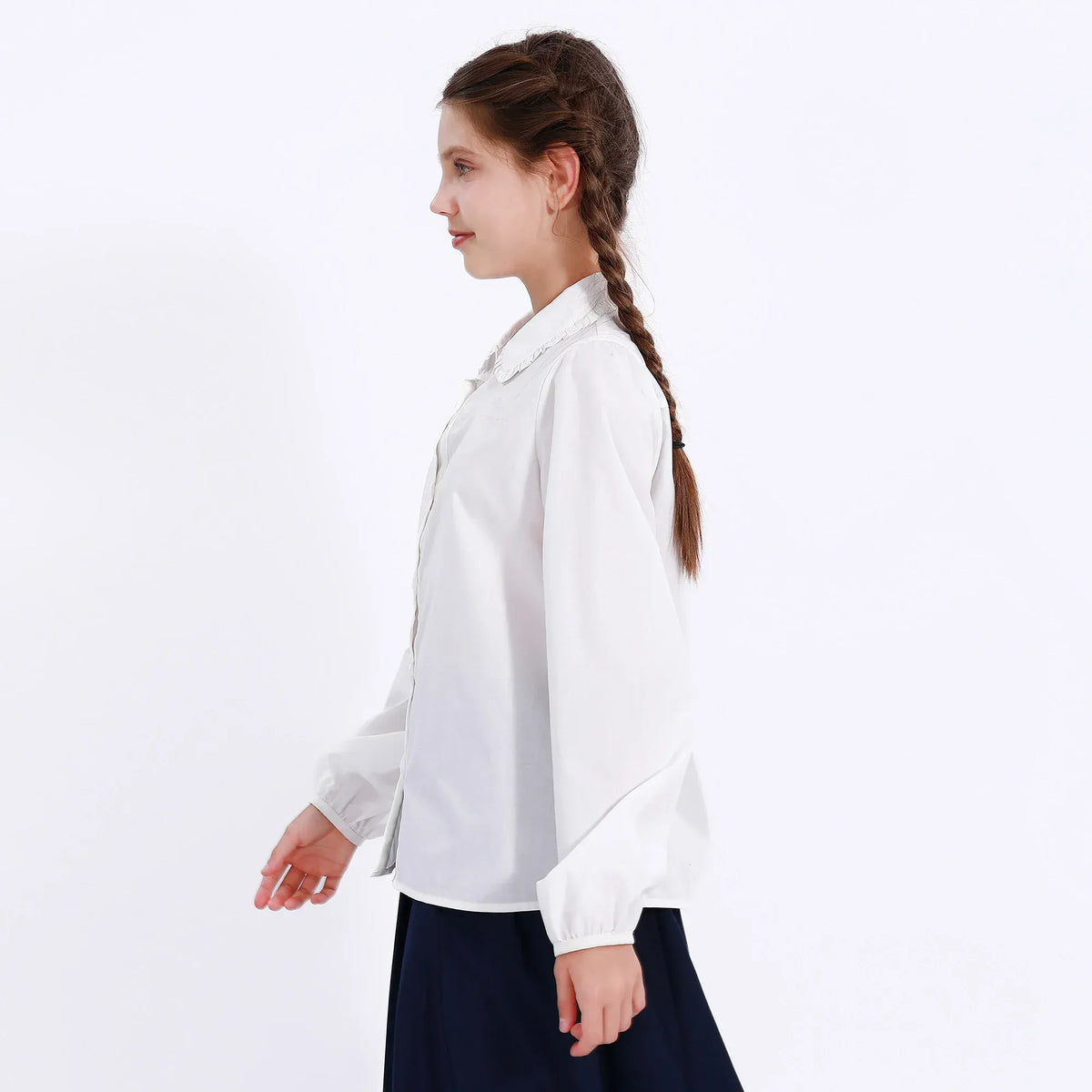 Embroidery Uniform Shirt for Girls Image