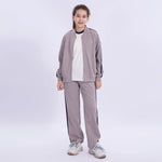 Light Grey Embroidery School Sport Jacket for Girls Image