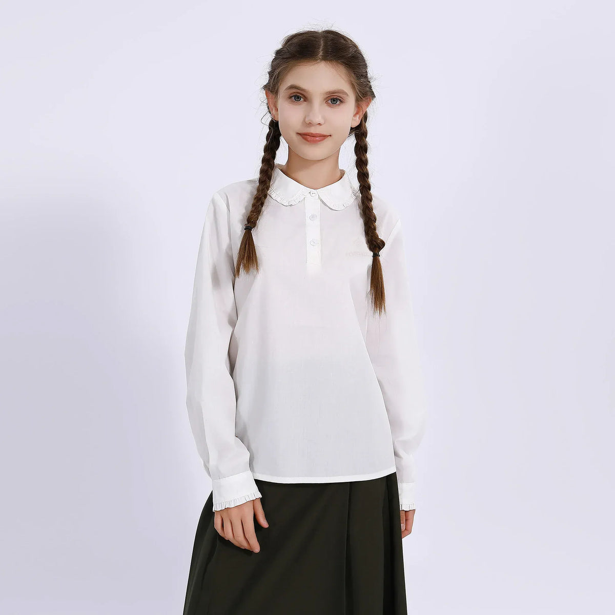 Embroidery Uniform Blouse for Girls Image