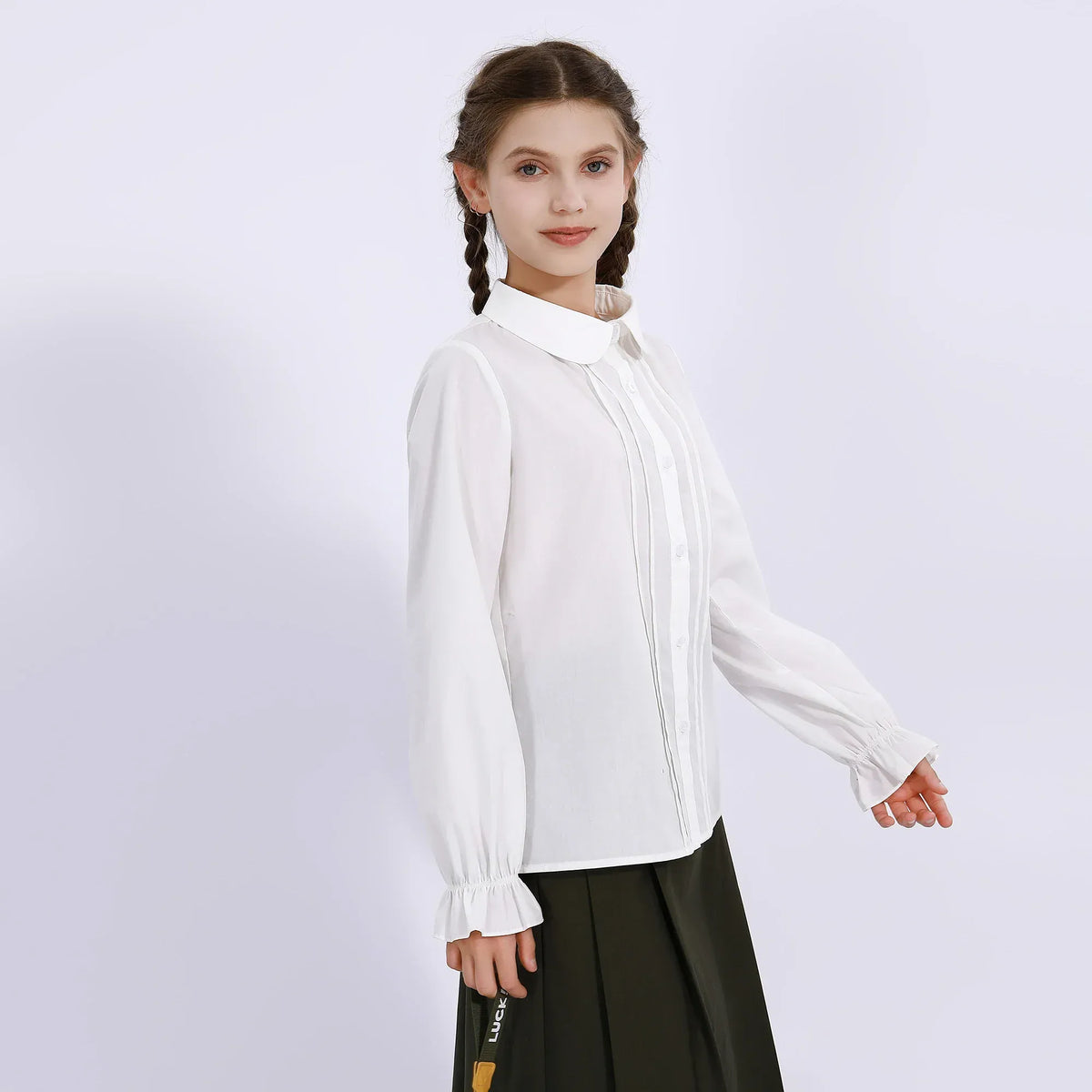 Embroidery Uniform Shirt for Girls Image