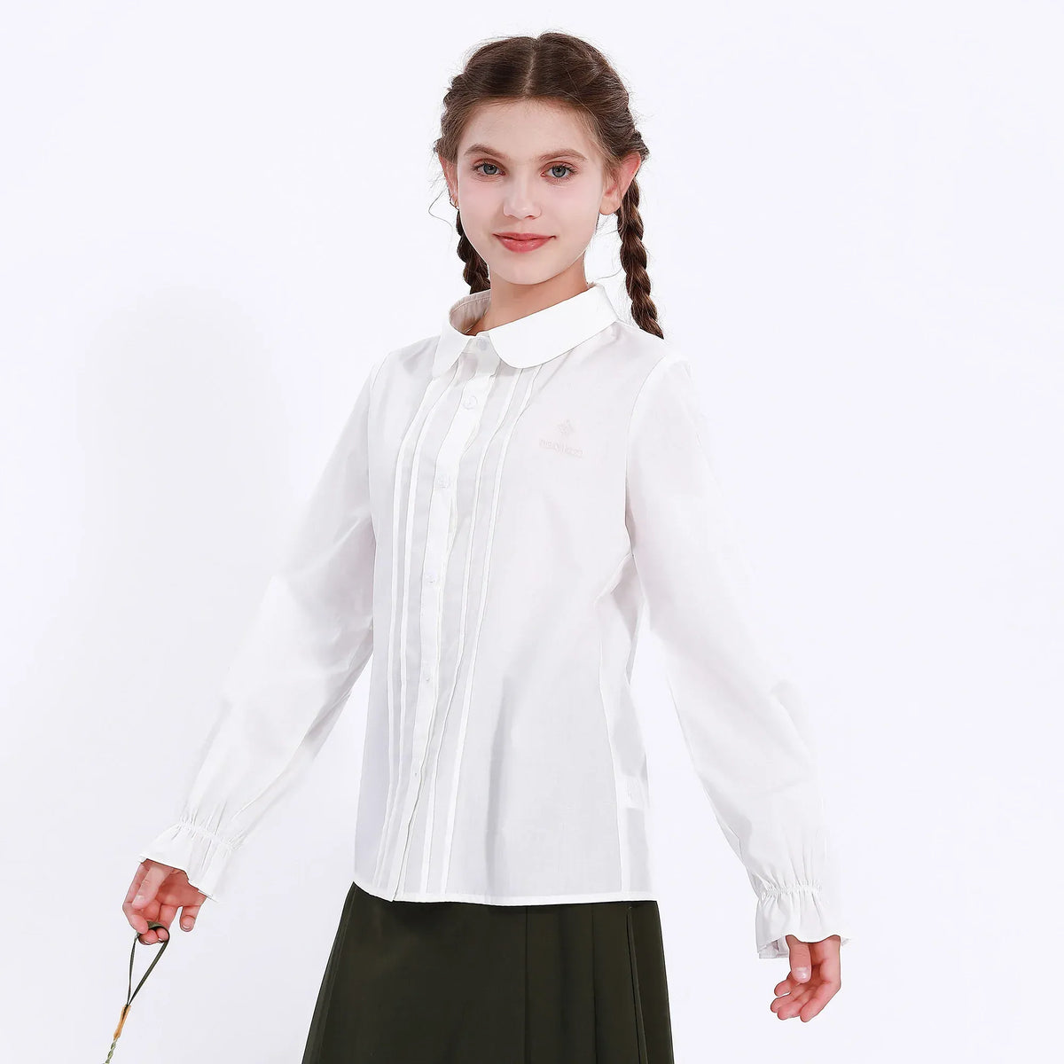 Embroidery Uniform Shirt for Girls Image