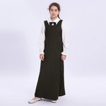 Army Green Embroidery Uniform Dress for Girls Image