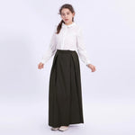 White Embroidery Uniform Shirt for Girls Image