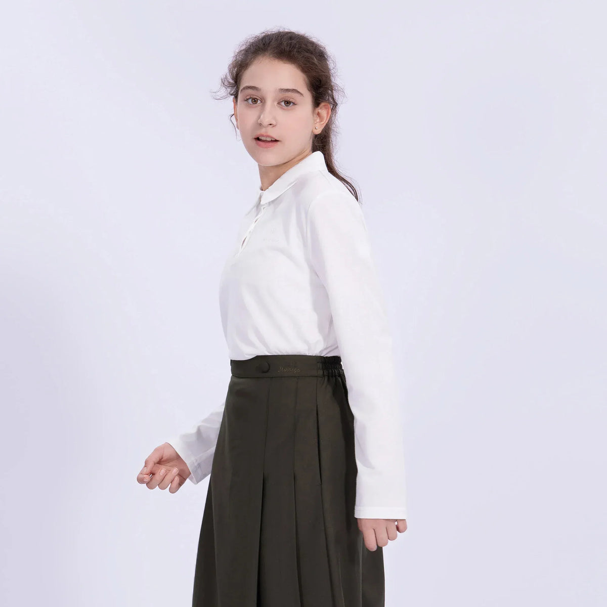 Embroidery Basic Polo Shirt for Girls Image