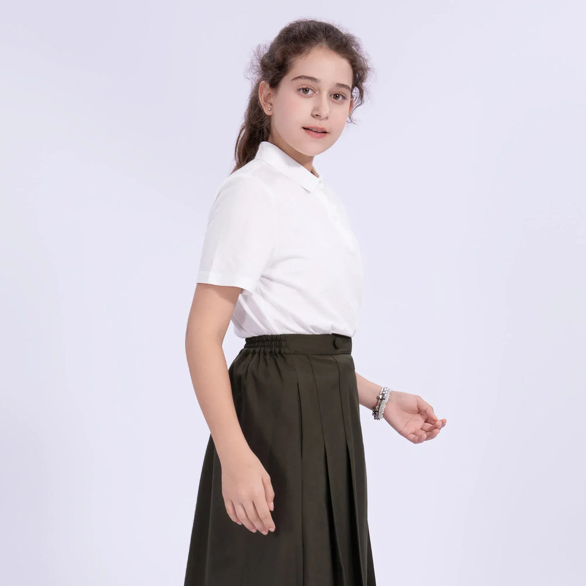 Embroidery Basic Polo Shirt for Girls Image