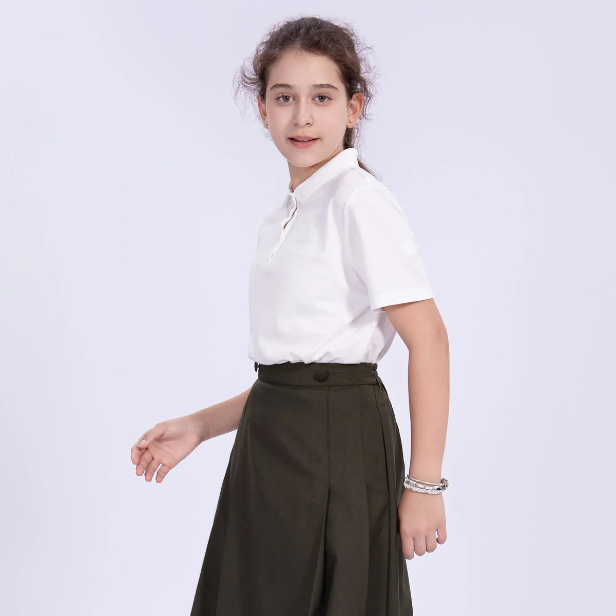 Embroidery Basic Polo Shirt for Girls Image