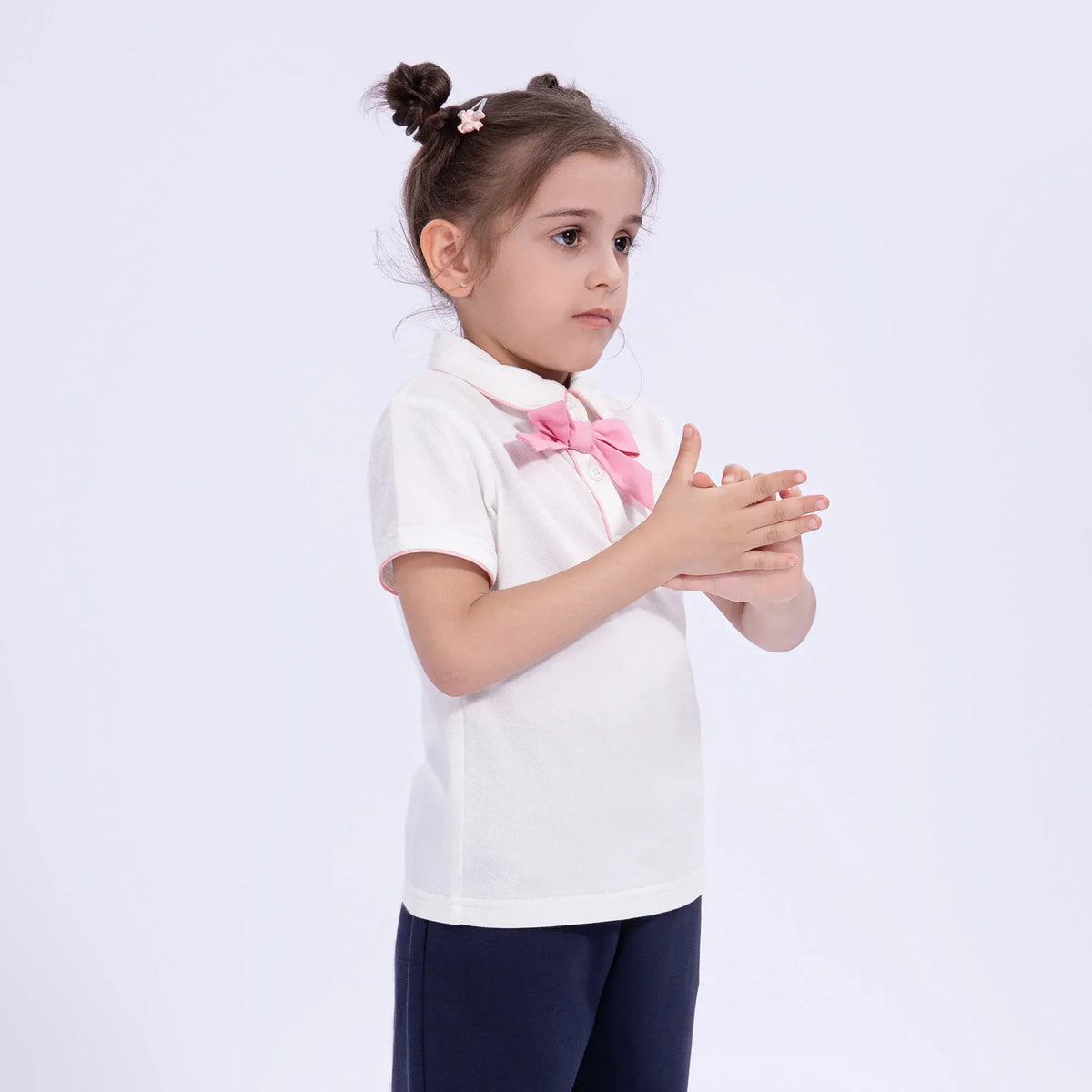 Embroidery Basic Polo Shirt for Girls Image