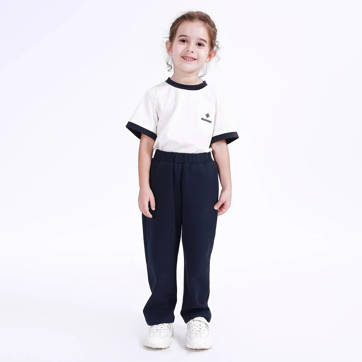 Navy Plain School Sport Pants for Girls Image