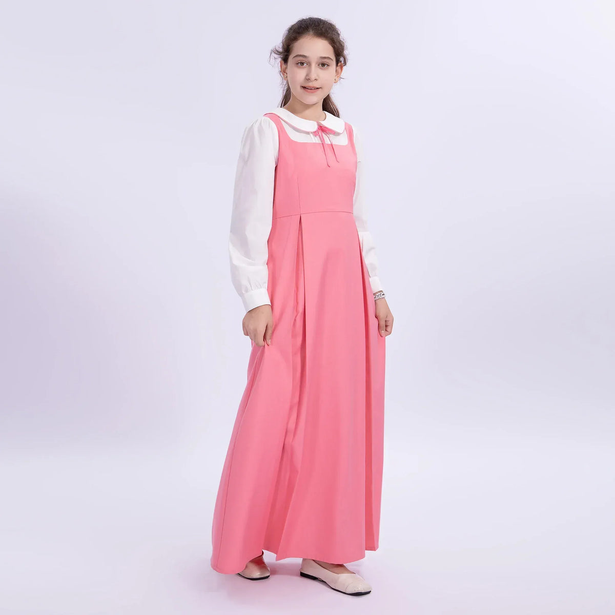 Color-Blocked Uniform Dress for Girls Image