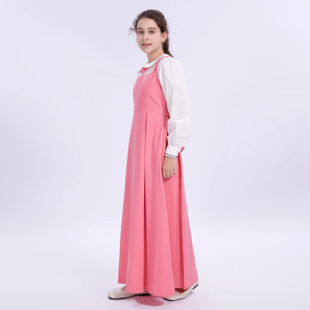 Color-Blocked Uniform Dress for Girls Image