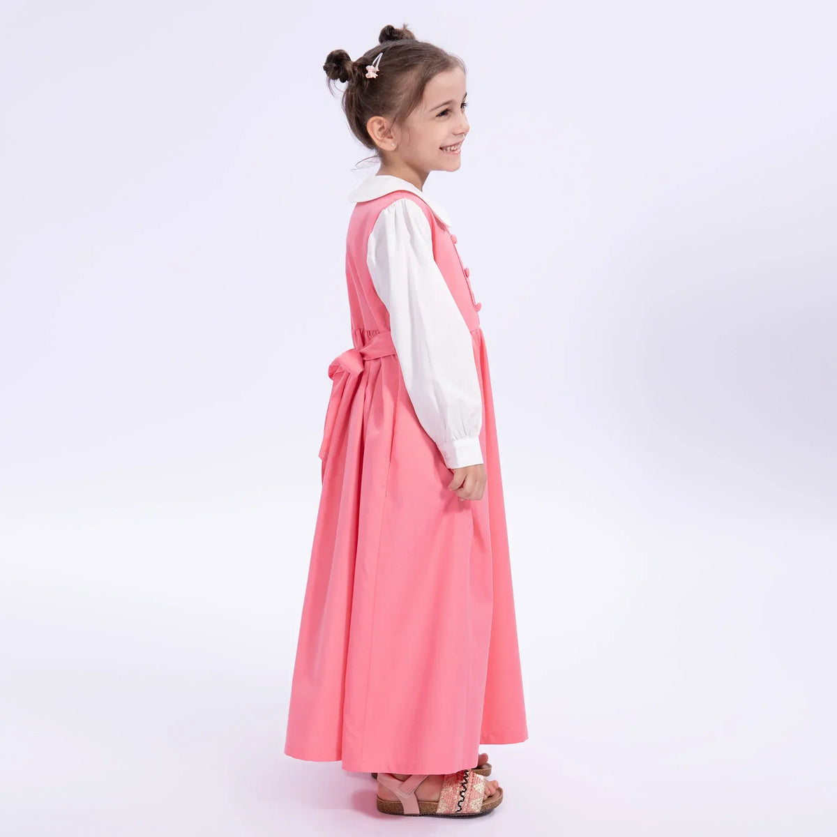 Color-Blocked Uniform Dress for Girls Image