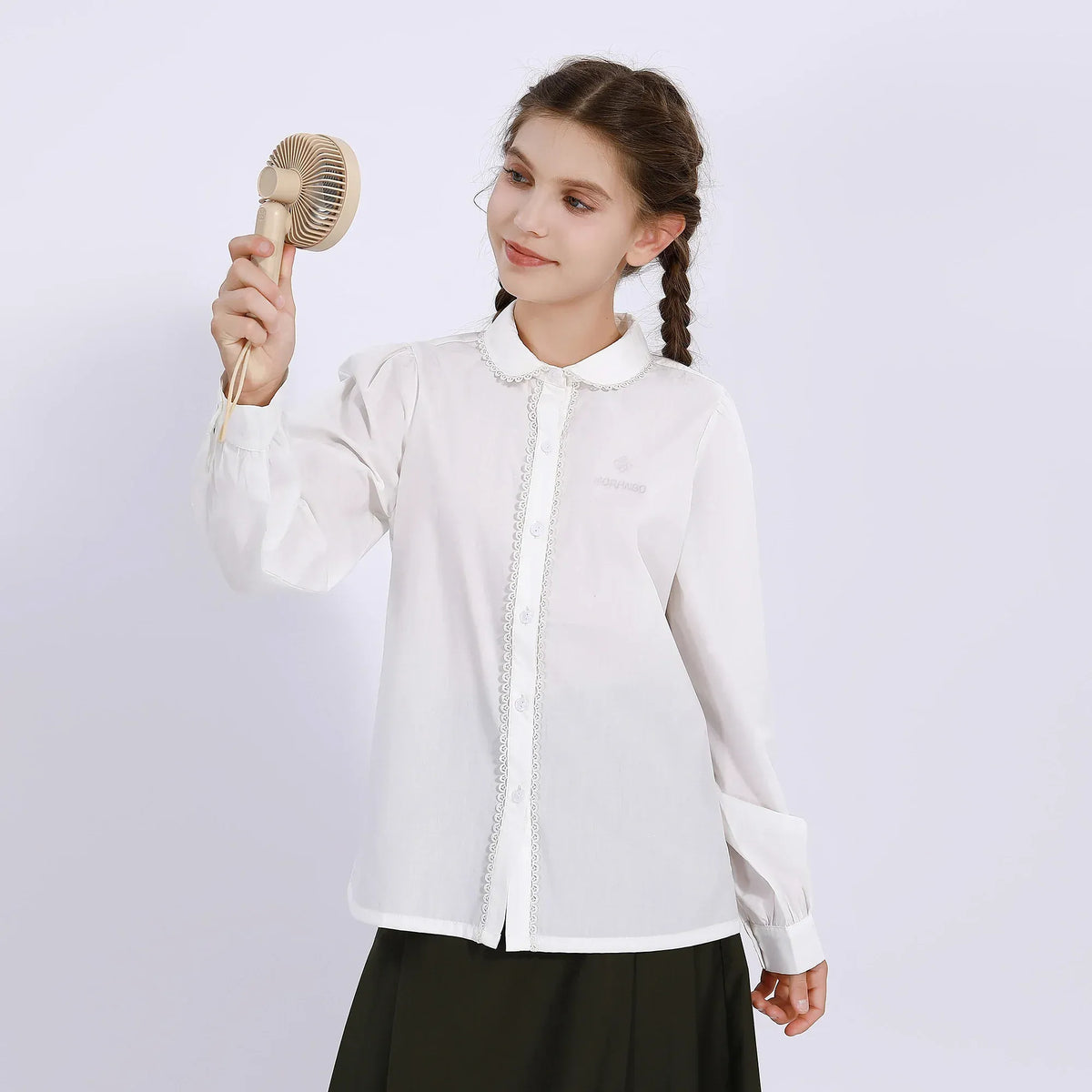 laced Uniform Shirt for Girls Image