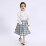 White Embroidery Uniform Blouse for Girls Image