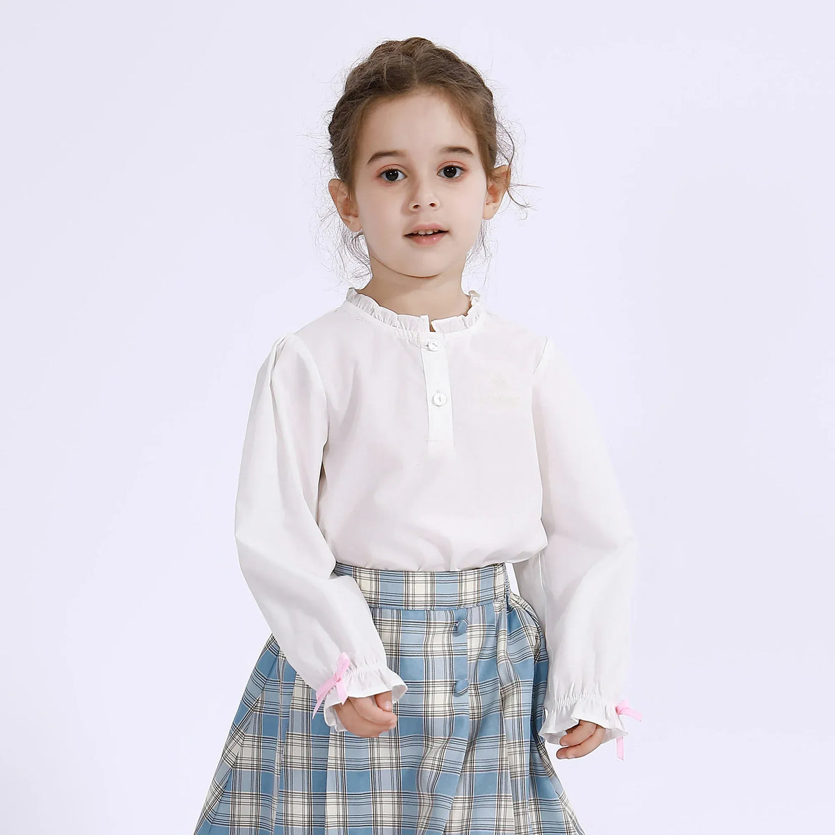 Embroidery Uniform Blouse for Girls Image