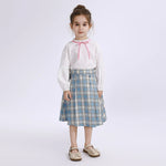 White Embroidery Uniform Blouse for Girls Image