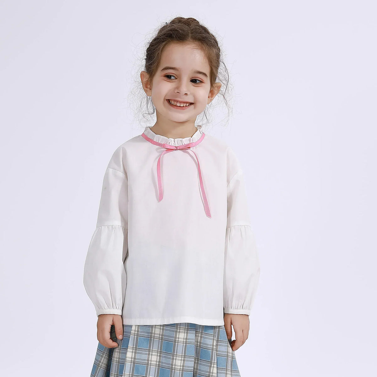 Embroidery Uniform Blouse for Girls Image