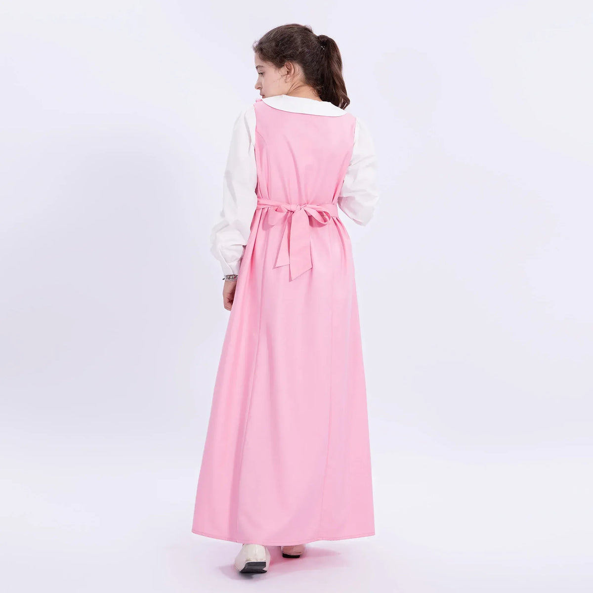 Color-Blocked Uniform Dress for Girls Image