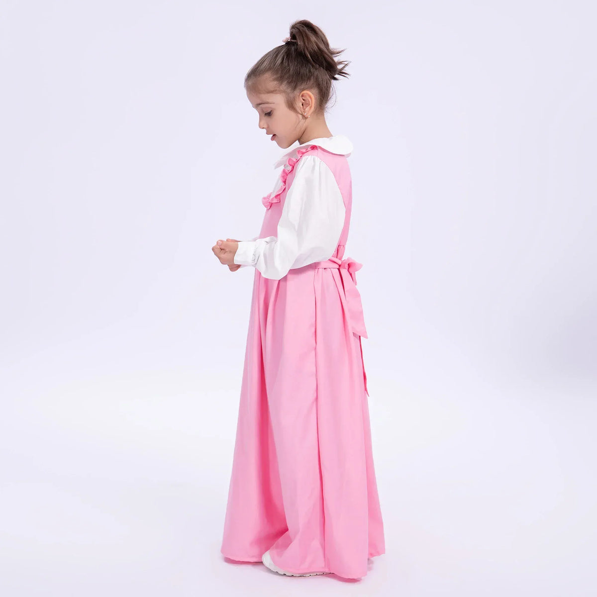 Color-Blocked Uniform Dress for Girls Image