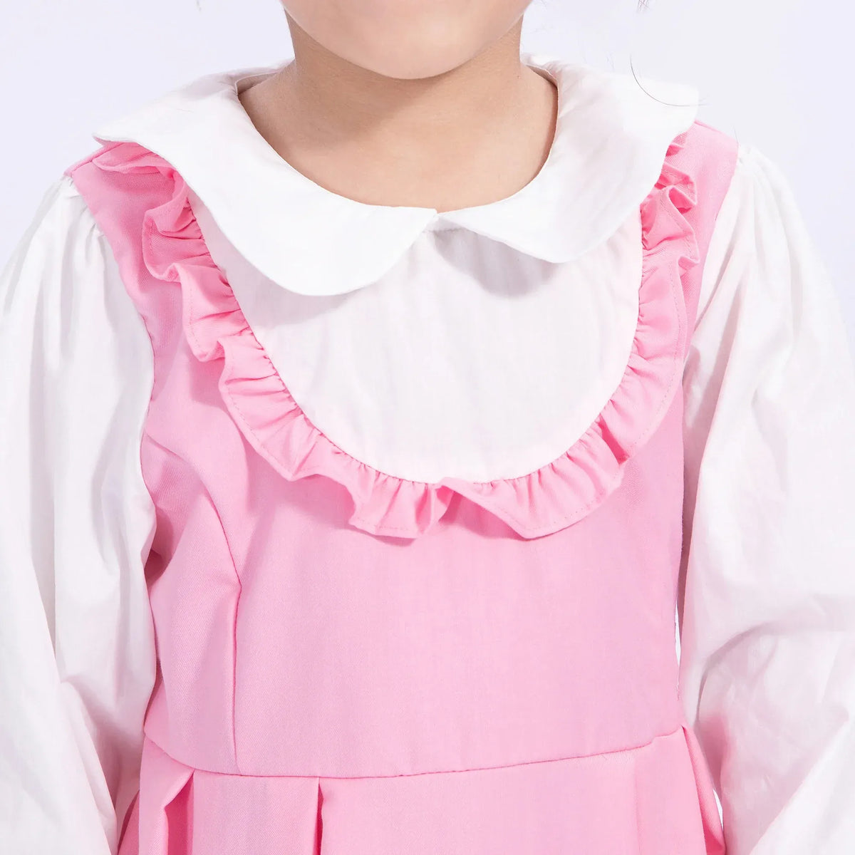 Color-Blocked Uniform Dress for Girls Image