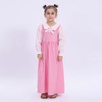 Pink Color-Blocked Uniform Dress for Girls Image