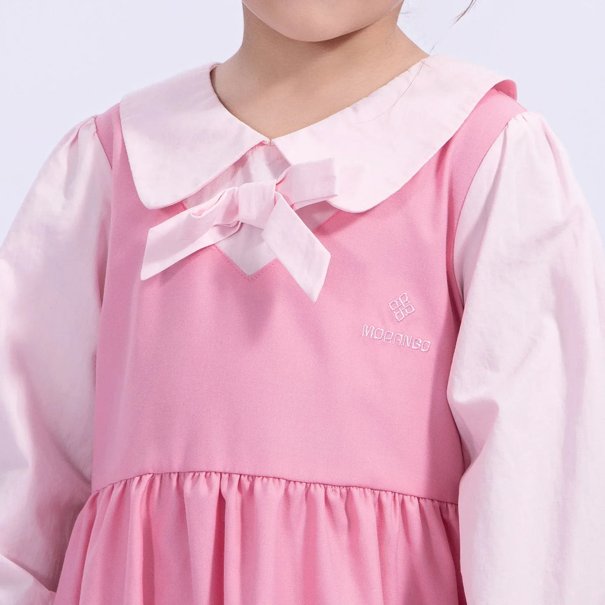 Color-Blocked Uniform Dress for Girls Image