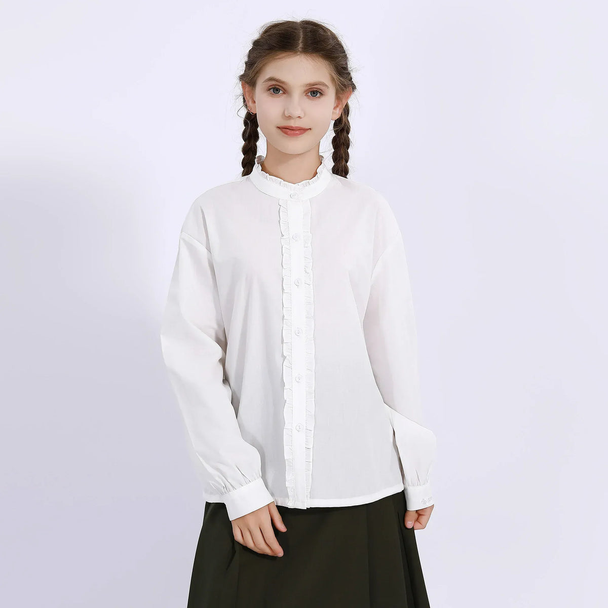 Embroidery Uniform Shirt for Girls Image