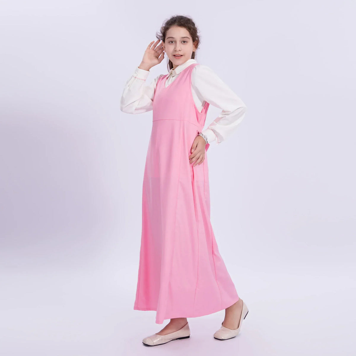 Embroidery Uniform Dress for Girls Image