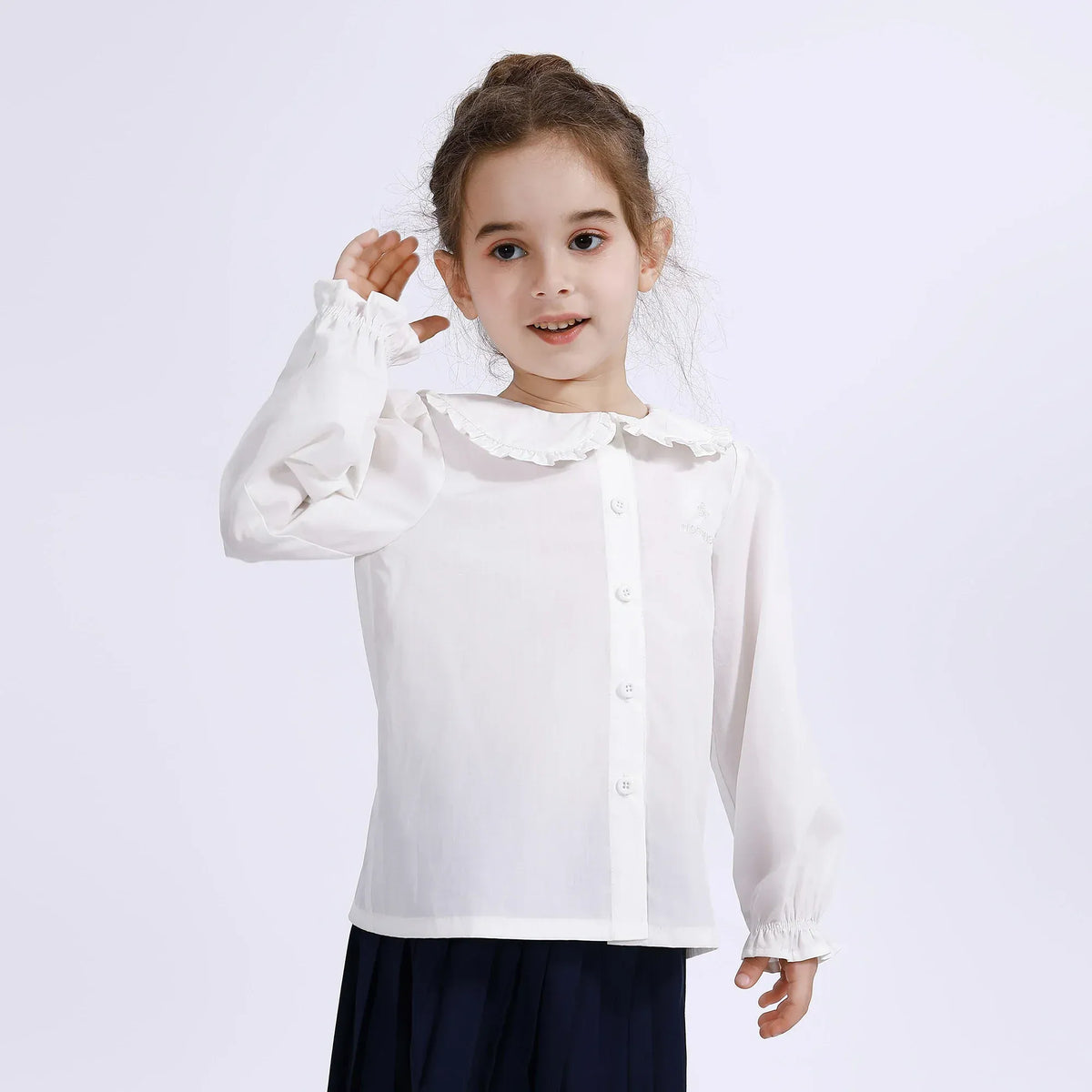Embroidery Uniform Shirt for Girls Image
