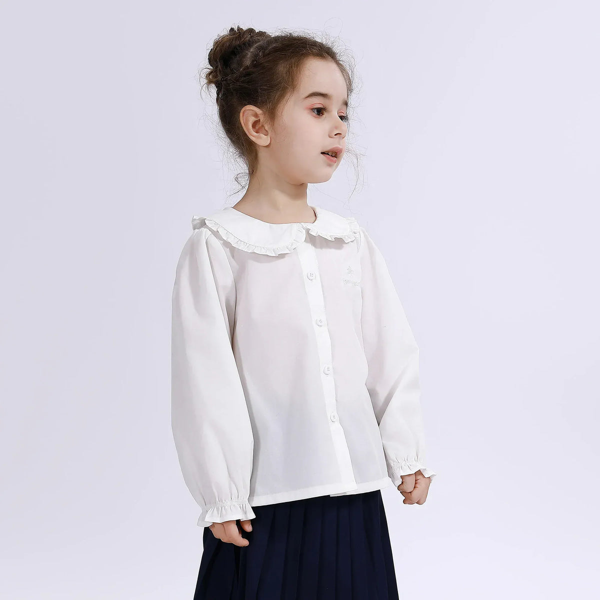 Embroidery Uniform Shirt for Girls Image