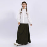 White Embroidery Uniform Shirt for Girls Image