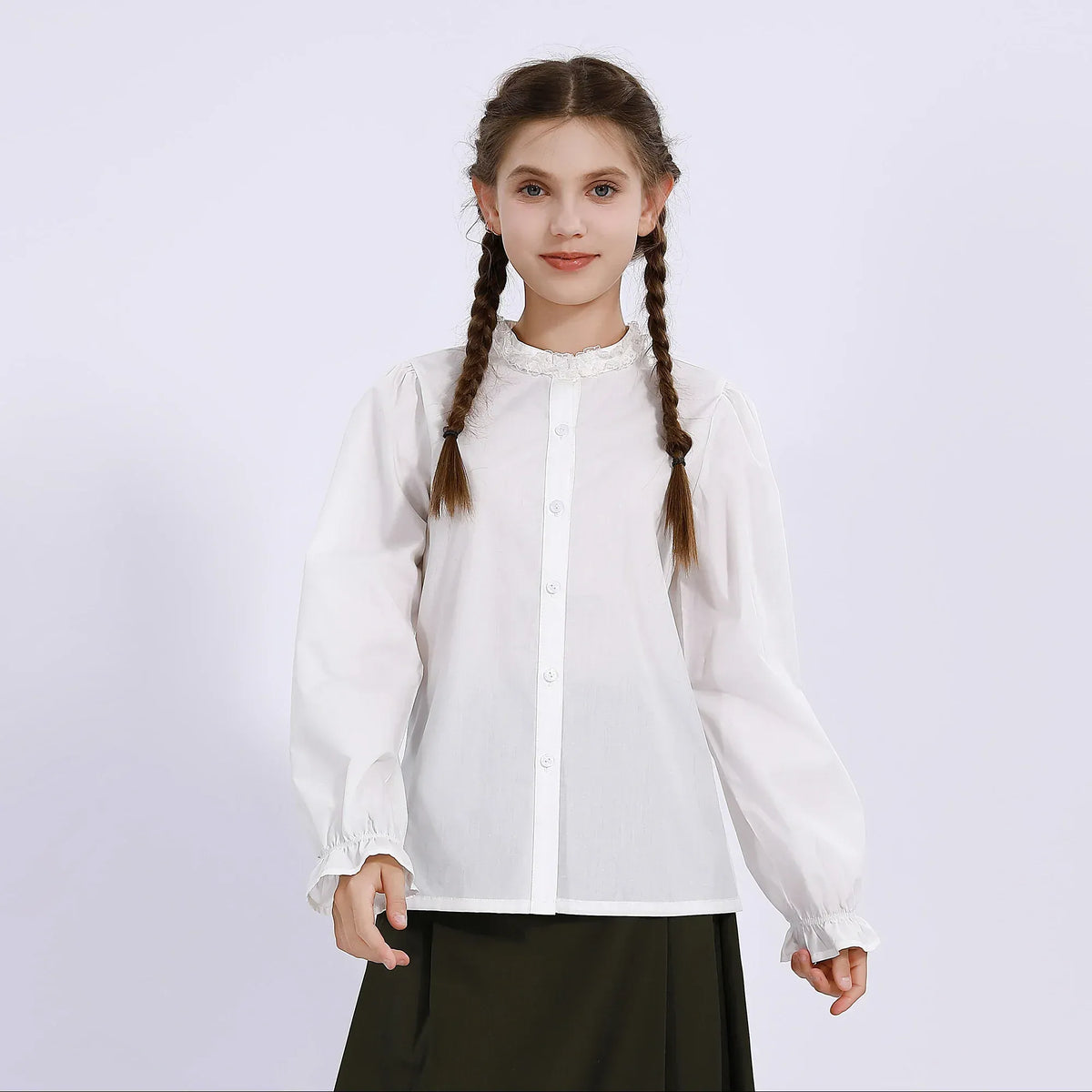 Embroidery Uniform Shirt for Girls Image