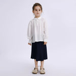 White Embroidery Uniform Blouse for Girls Image