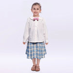 White Embroidery Uniform Shirt for Girls Image