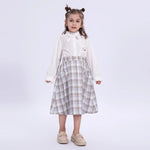Grey Checked Uniform Skirt for Girls Image
