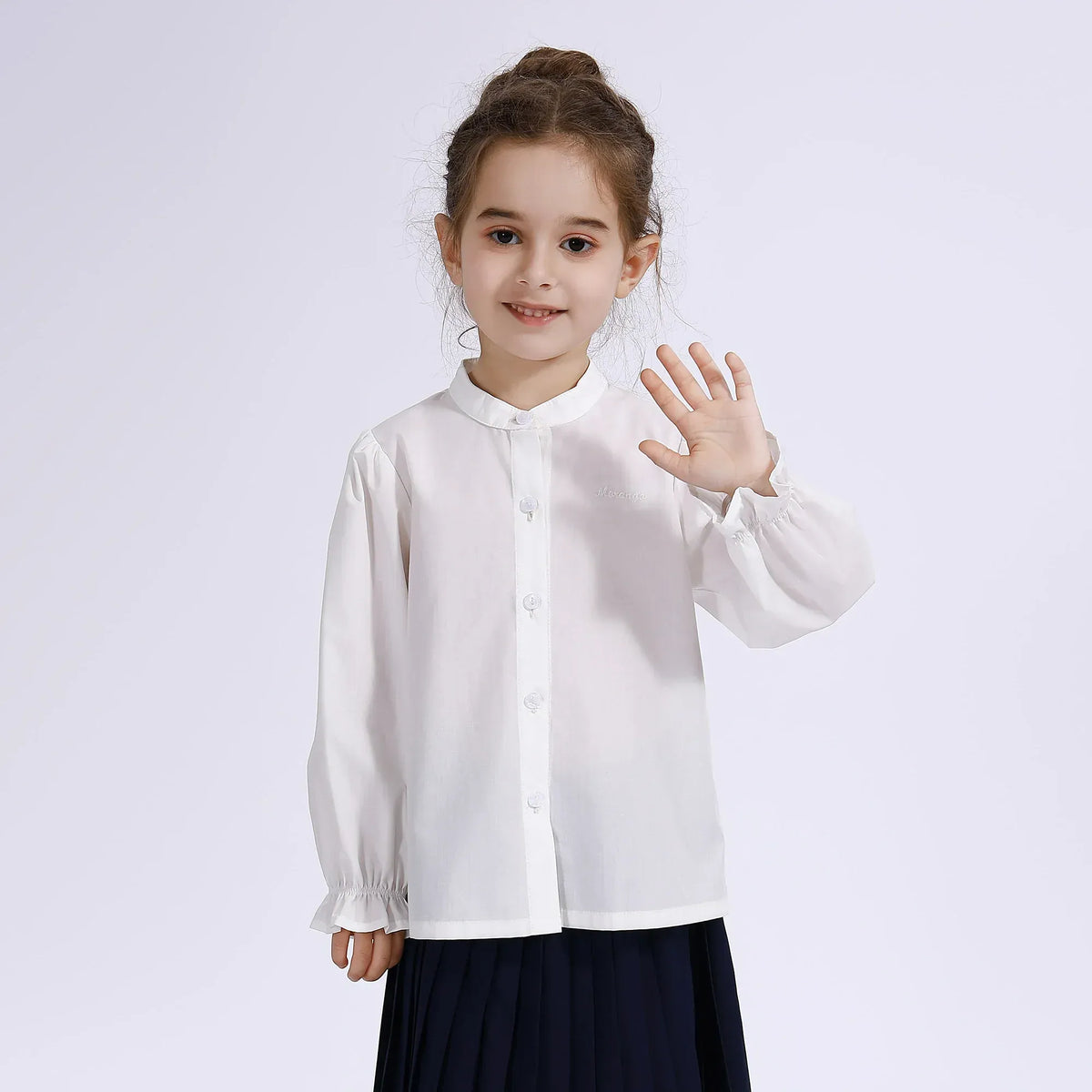 Embroidery Uniform Shirt for Girls Image