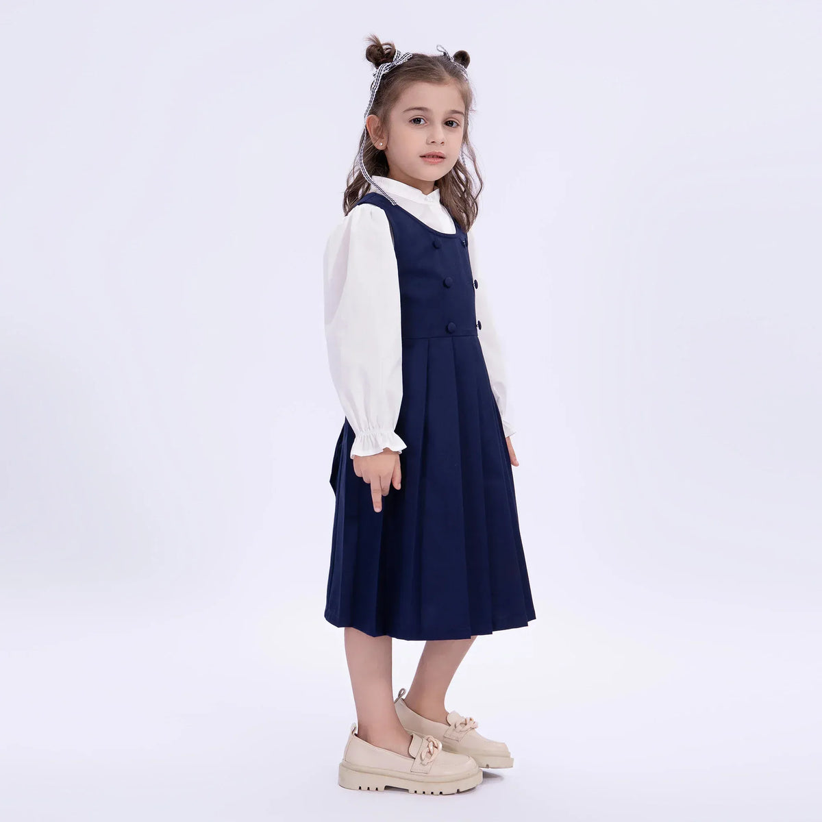 Embroidery Uniform Dress for Girls Image