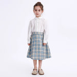 White Embroidery Uniform Shirt for Girls Image