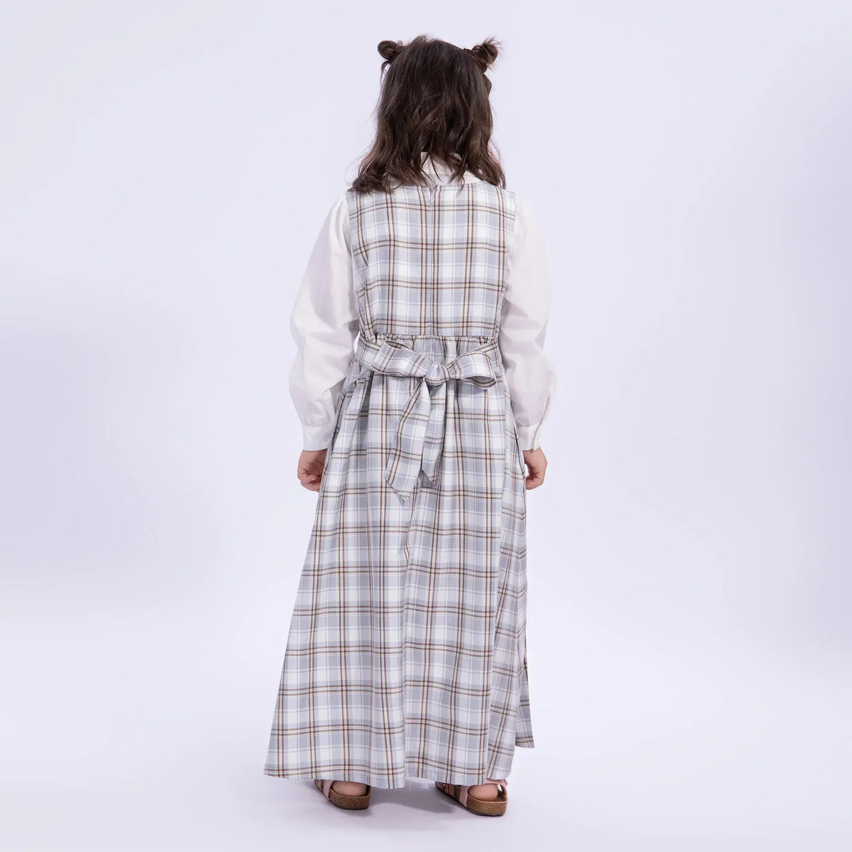 Checked Uniform Dress for Girls Image