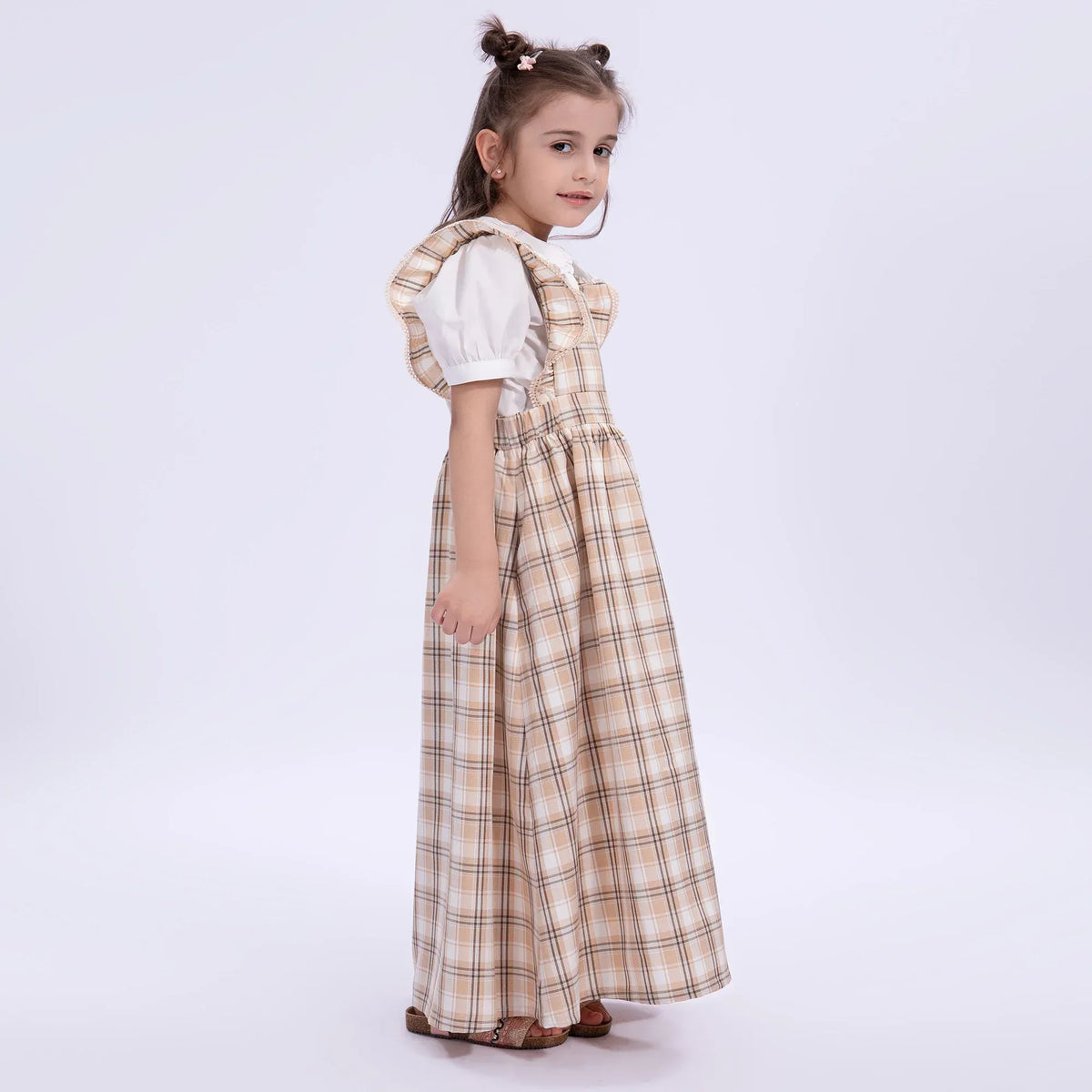 Checked Uniform Dress for Girls Image