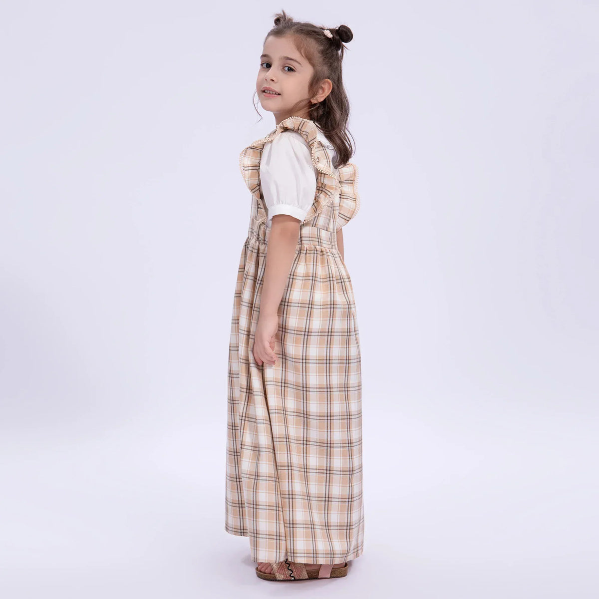 Checked Uniform Dress for Girls Image