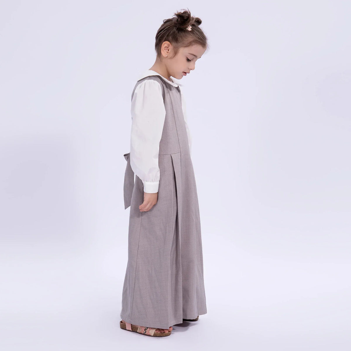 Color-Blocked Uniform Dress for Girls Image