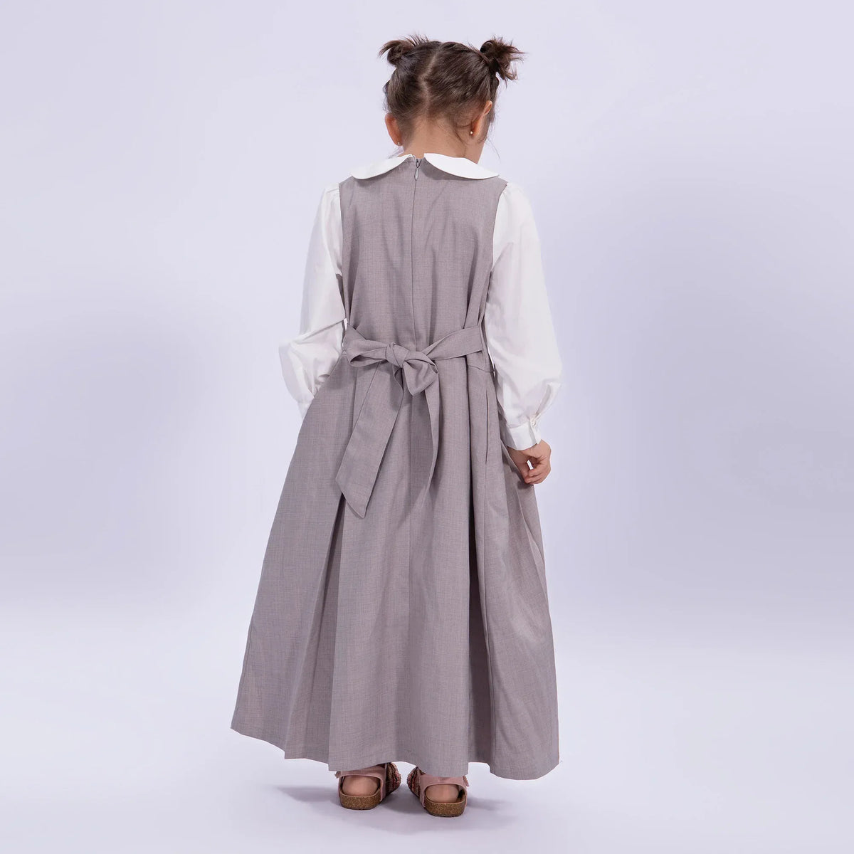 Color-Blocked Uniform Dress for Girls Image