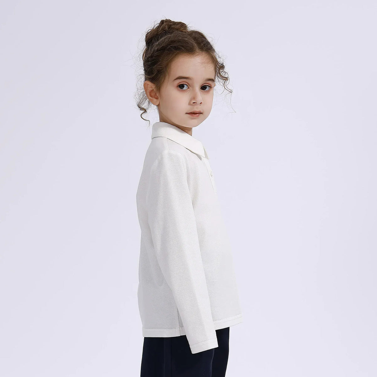 Embroidery Basic Polo Shirt for Girls Image