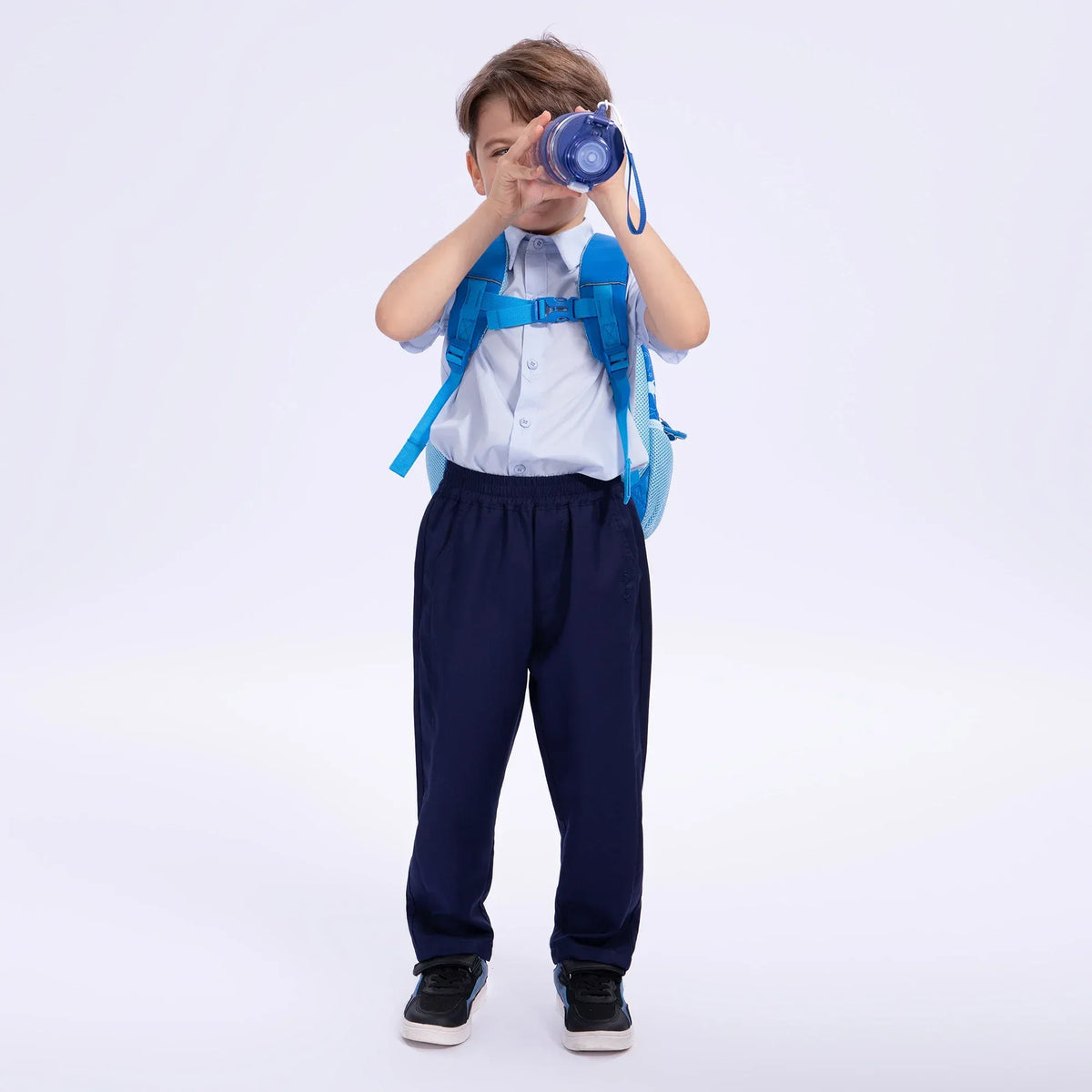 Navy Embroidery Uniform Pants for Boys Image