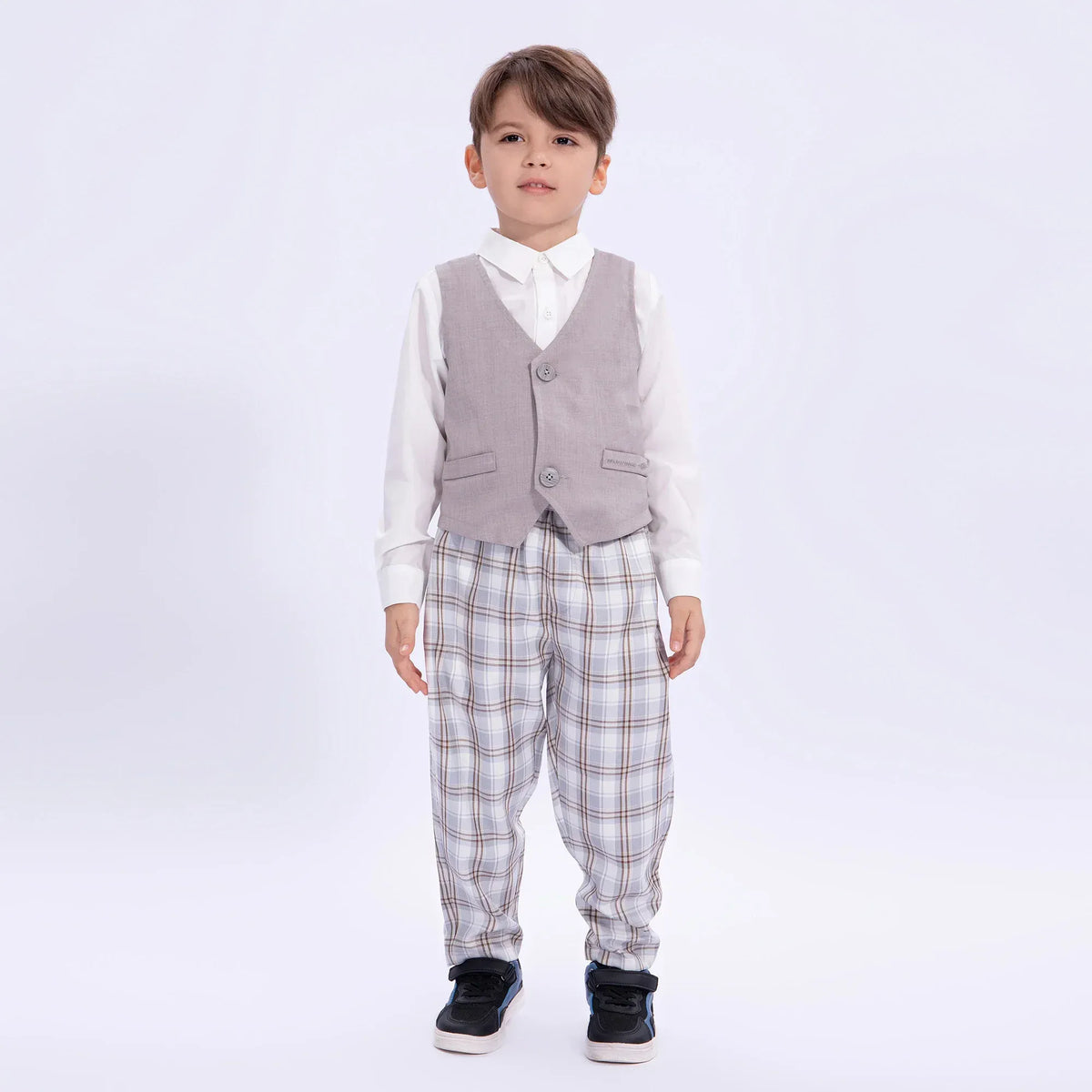 Checked Uniform Pants for Boys Image