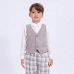 Grey Embroidery Uniform Waistcoat for Boys Image