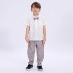 White Embroidery Uniform Blouse for Boys Image