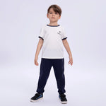 White Printed School Sport T-Shirt for Boys Image