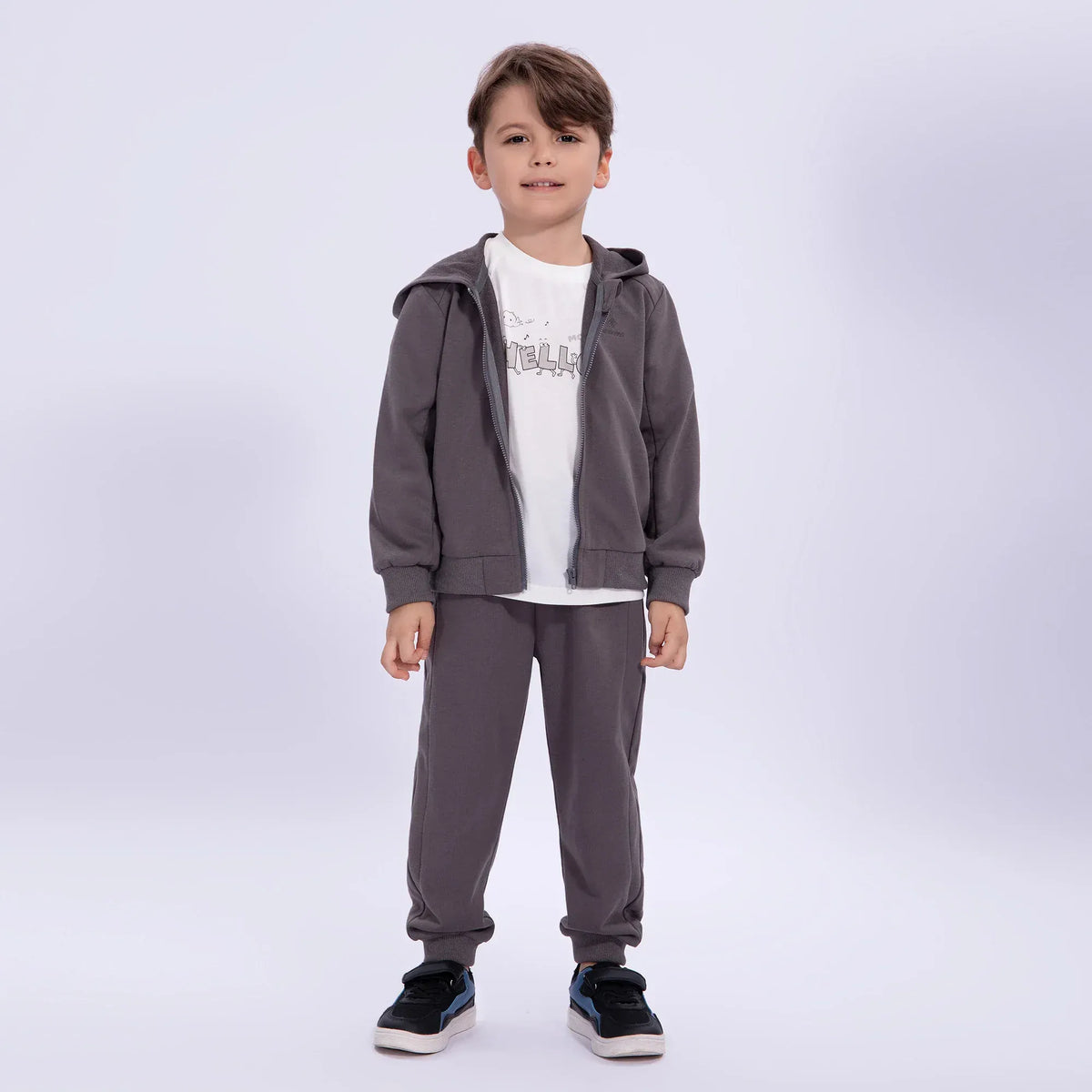 Dark Grey Embroidery School Sport Jacket for Boys Image